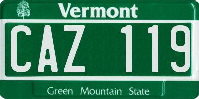 VT license plate CAZ119