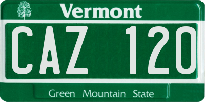 VT license plate CAZ120