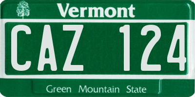 VT license plate CAZ124