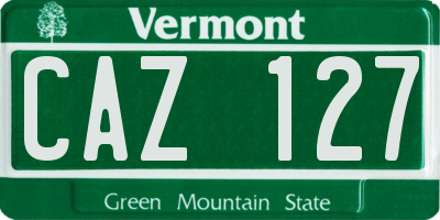VT license plate CAZ127