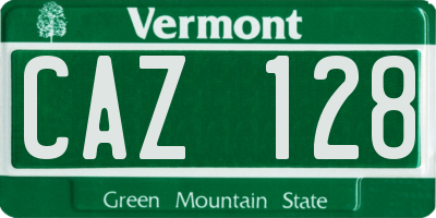 VT license plate CAZ128
