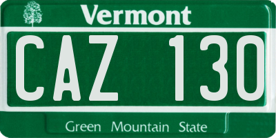 VT license plate CAZ130