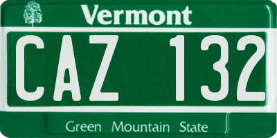 VT license plate CAZ132