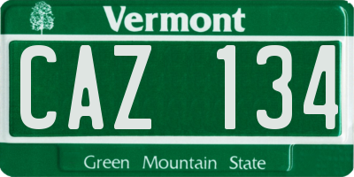 VT license plate CAZ134