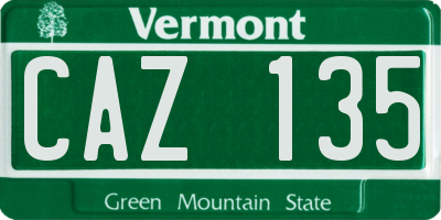VT license plate CAZ135