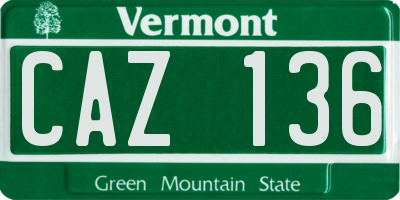 VT license plate CAZ136