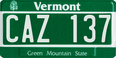 VT license plate CAZ137