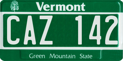 VT license plate CAZ142