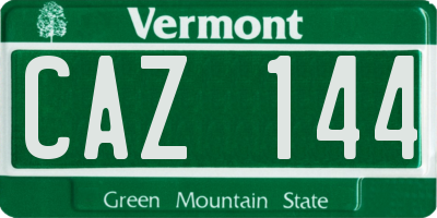 VT license plate CAZ144