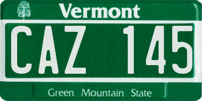 VT license plate CAZ145