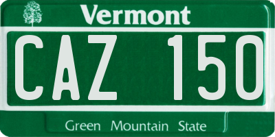 VT license plate CAZ150