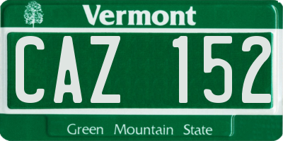 VT license plate CAZ152