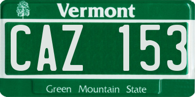 VT license plate CAZ153