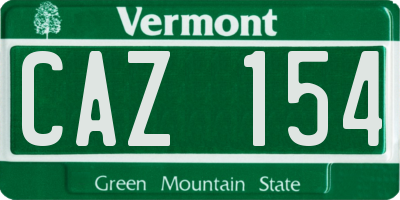 VT license plate CAZ154