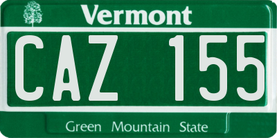VT license plate CAZ155