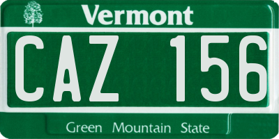 VT license plate CAZ156