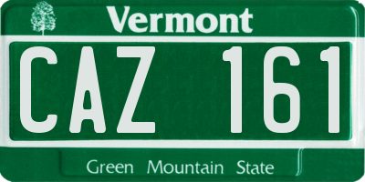 VT license plate CAZ161