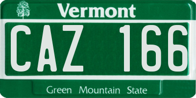 VT license plate CAZ166