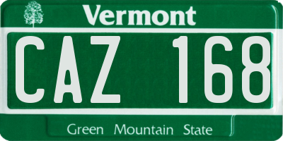 VT license plate CAZ168