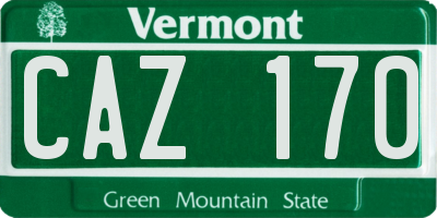 VT license plate CAZ170