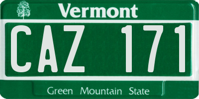 VT license plate CAZ171