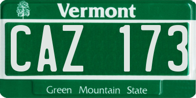 VT license plate CAZ173