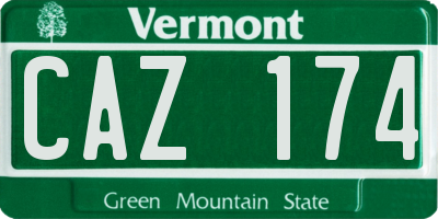 VT license plate CAZ174