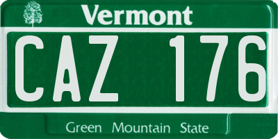 VT license plate CAZ176