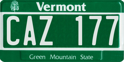 VT license plate CAZ177