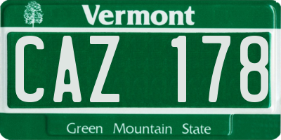 VT license plate CAZ178