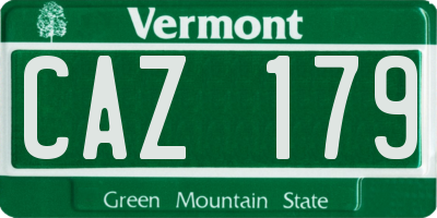VT license plate CAZ179