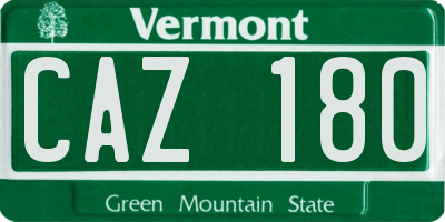 VT license plate CAZ180