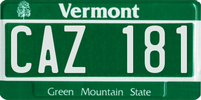 VT license plate CAZ181