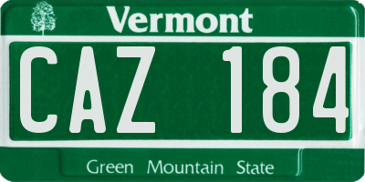 VT license plate CAZ184