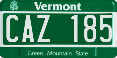 VT license plate CAZ185
