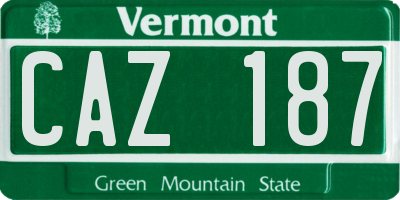 VT license plate CAZ187