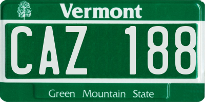 VT license plate CAZ188