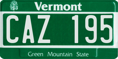 VT license plate CAZ195