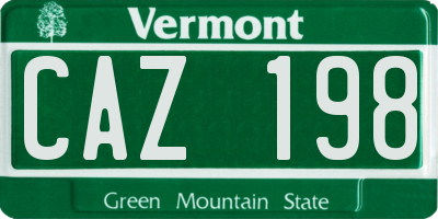 VT license plate CAZ198