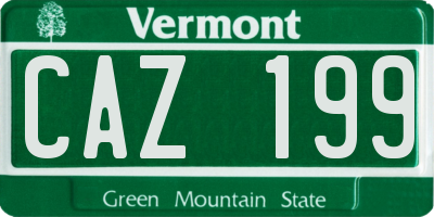 VT license plate CAZ199