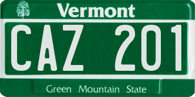 VT license plate CAZ201