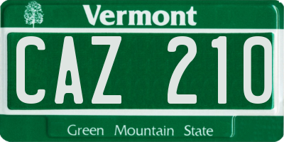 VT license plate CAZ210