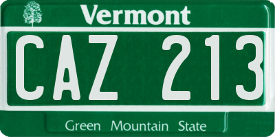 VT license plate CAZ213