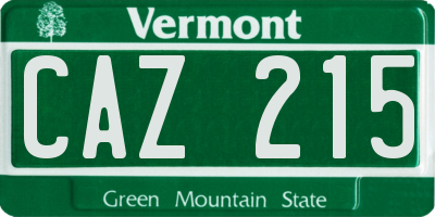 VT license plate CAZ215