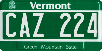 VT license plate CAZ224