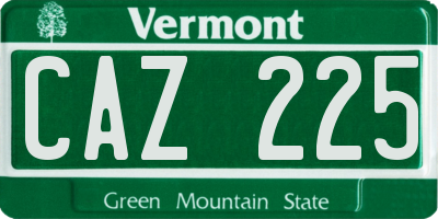 VT license plate CAZ225