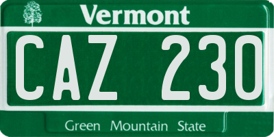 VT license plate CAZ230