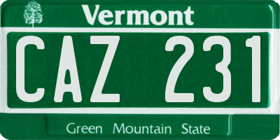 VT license plate CAZ231