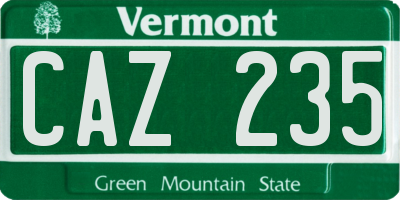 VT license plate CAZ235