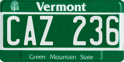 VT license plate CAZ236